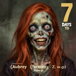 color head portrait of aubrey plaza grinning as a zombie, 7 days to die zombie, gritty background, fine art, award winning, intricate, elegant, sharp focus, cinematic lighting, digital painting, 8 k concept art, art by michael hussar, art by brom, art by guweiz and z. w. gu, 8 k