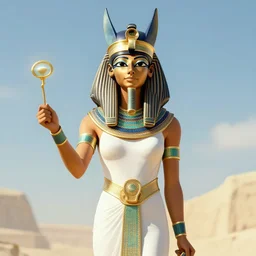 egyptian high priestess channeling the goddess isis, digital art by Loish!!!
