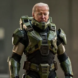 film still of joe biden as master chief in halo,