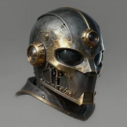 steampunk helmet fantasy art mask robot ninja stylized digital illustration sharp focus, elegant intricate digital painting artstation concept art global illumination ray tracing advanced technology chaykin, howard and campion, pascale