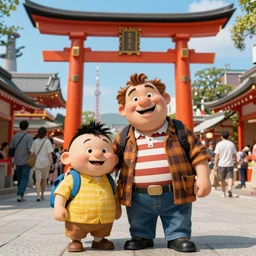 Ed, Edd, n Eddy take a trip to Tokyo, Japan. Photo realism, hyper realistic, 4k, high details, hypermaximalistic n- 4 s- 50 C- 7