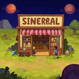 in front of a [ [ [ general store ] ] ] in a remote outpost, on an alien planet, from a space themed point and click 2 d graphic adventure game, art inspired by [ [ thomas kinkade ] ] and bill alexander and mark keathley