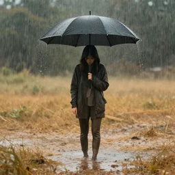 wash away the anger here i stand beneath the warm and soothing rain the droplets falling gently down on the terrain wash away the sorrow, all the stains of time but there's no memory, it's only dry inside, 4 k, 8 k, trending artstation, artstationhd, artstationhq