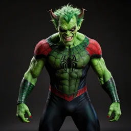 jim carry as a the green goblin from spider man, dramatic lighting