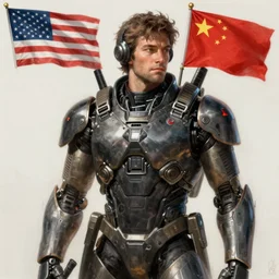 character concept portrait of the last days of war between USA and CHINA, post apocalyptic, intricate, elegant, digital painting, concept art, smooth, sharp focus, illustration, from Metal Gear, by Ruan Jia and Mandy Jurgens and William-Adolphe Bouguereau, Artgerm