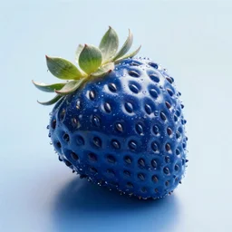 blue strawberry, very blue