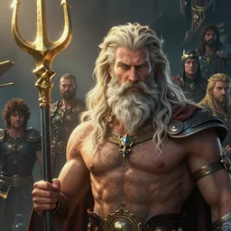 highly detailed close up portrait of god poseidon holding trident, stephen bliss, unreal engine, fantasy art by greg rutkowski, rhads, ferdinand knab, makoto shinkai and lois van baarle, ilya kuvshinov, rossdraws, tom bagshaw, global illumination, radiant light, detailed and intricate environment