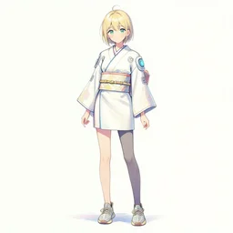 bright cheery placid pastel sketch of a girl wearing a futuristic kimono with leggins and yeezy 5 0 0 trending on pixiv