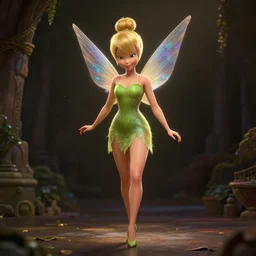 full body pose, hyperrealistic photograph of tinkerbell, dim volumetric lighting, 8 k, octane beautifully detailed render, extremely hyper detailed, intricate, epic composition, cinematic lighting, masterpiece, trending on artstation, very very detailed, stunning, hdr, smooth, sharp focus, high resolution, award, winning photo, dslr, 5 0 mm