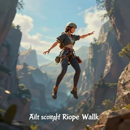 epic professional digital art of 'A tilt shift of a tight rope walker', best on artstation, cgsociety, wlop, cosmic, epic, stunning, gorgeous, much detail, much wow, masterpiece