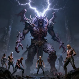 thunder god, horror art, by beksinski, szukalski, giger, pyromallis, dzo, iris compiet, seb mckinnon, digital art, highly detailed, intricate, sharp focus, trending on artstation hq, deviantart, pinterest, unreal engine 5, 4 k uhd image