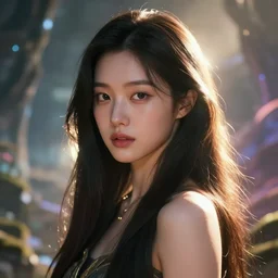 portrait of a beautiful hoyeon jung, fantasy art by, ferdinand knab, tom bagshaw, global illumination, radiant light, detailed and multiversal environment