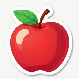 apple with stem and leaf retro futurist illustration art by butcher billy, sticker, colorful, illustration, highly detailed, simple, smooth and clean vector curves, no jagged lines, vector art, smooth andy warhol style