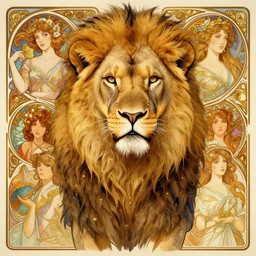 highly detailed portrait of a majestic lioness queen as a beautiful woman. d & d, art by anton pieck and greg rutkowski and alphonse mucha and magali villeneuve. trending on artstation, intricate details, energetic composition, golden ratio, concept art, illustration, elegant art