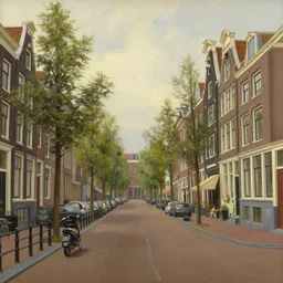 high - quality painting of the city streets of amsterdam during the 1 7 th century, very detailed, peaceful, digital art
