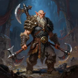 A dwarven barbarian berserker protagonist with enchanted axes is exploring the grimdarkest dungeon depths. trending on Pixiv. trending on ArtStation. A vibrant digital oil painting. A highly detailed fantasy character illustration by Wayne Reynolds and Charles Monet and Gustave Dore and Carl Critchlow and Bram Sels
