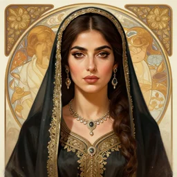 Shohreh Aghdashloo as feisty Iranian woman, tasteful portrait, intricate, elegant, highly detailed, centered, digital painting, artstation, concept art, smooth, sharp focus, illustration, art by artgerm and donato giancola and alphonse mucha