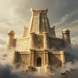 a mixture of aztec and egyptian architecture castle, in the style of bladerunner 2 0 4 9, from 8 k matte, cinematic lighting, trending on artstation, unreal engine, highly detailed, 8 k wallpaper, cinematic lighting, octane, matte painting, volumetric lighting, atmosphere, mist, fog, clouds, matte painting, v - ray, flickr