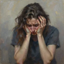 sadness, concept art oil painting by jama jurabaev, extremely detailed, brush hard, artstation, high quality, brush stroke