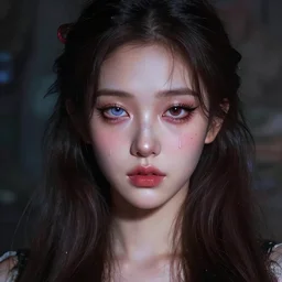 lazy eye melting hyper realistic photograph of pretty korean girl alice,, dramatic lighting alice in wonderland, dj sura face, artgerm, ilya kuvshinov