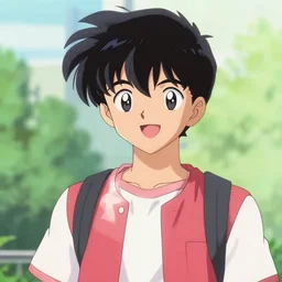 happy teenager in the style of akira toriyama