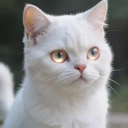 a cute white-haired catgirl with glowing eyes 4k cinematic