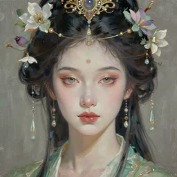 portrait of a spring goddess, unusual beauty, esoteric, muted colors, head in focus,, ornamental, spring aesthetics, intricate details, elegant, aphrodisiac art, hyperrealistic painting, artstation, concept art, painterly, sharp focus, illustration, art by masha kurbatova