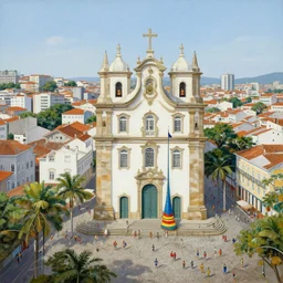 a beautiful realistic painting of the carnaval of the city of salvador, brazil, intricate, elegant, highly detailed, digital painting, artstation, concept art, by krenz cushart and artem demura and alphonse mucha