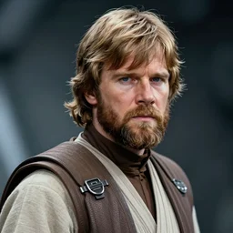 star wars portraif of a man by greg rutkowski, old jedi commander luke skywalker, beard, wearing starfighter pilot uniform, he is about 6 0 years old, sharp foccus, artstation hq.