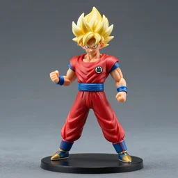 a plastic figurine of mo salah going super saiyan, in red sports jersey, 8 k