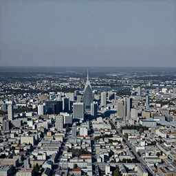 Minimalist painting representing a satellite view of a city