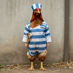 chick dressed as an inmate