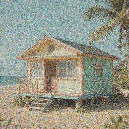 Retro-wave house in beach