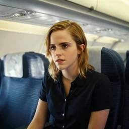 emma watson, inside airplane, film still, fujifilm reala