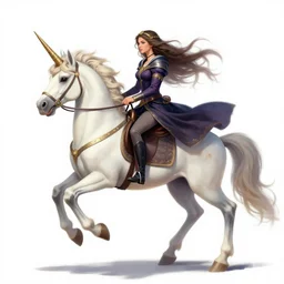 female mage riding a unicorn, concept art,