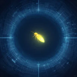 firefly in the middle of a hollow world, in the style of Greg Broadmore and Arthur Rackham,trending on artstation, light lighting side view,digital art,surrealism ,macro,blueprint ,vaporwave ,