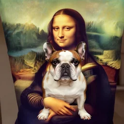 Mona Lisa as a French bulldog