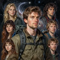 portrait of a male traveler in the galaxy, path traced, highly detailed, high quality, digital painting, alena aenami, lilia alvarado, shinji aramaki, karol bak, alphonse mucha, tom bagshaw