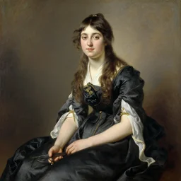 painting of a young woman sitting down by Franz Xaver Winterhalter, 1857
