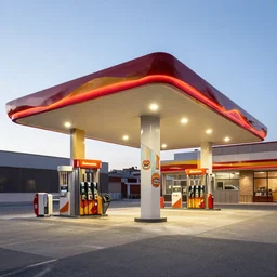 gas station, designed by antoni gaudi
