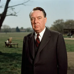 a portrait of a character in a scenic environment by Alfred Hitchcock