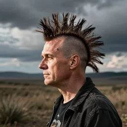 geert wilders as a punk with mohawk