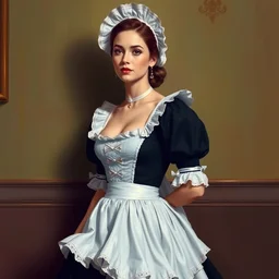 art - by - fkey!! - trending - on - artstation - 4 k full - body painting of an elegantly dressed maid painterly museum - quality