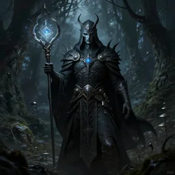 a cinematic Necromancer, fantasy forest landscape, fantasy magic, dark light night, intricate, elegant, sharp focus, illustration, highly detailed, digital painting, concept art, matte, art by WLOP and Artgerm and Greg Rutkowski and Alphonse Mucha, masterpiece