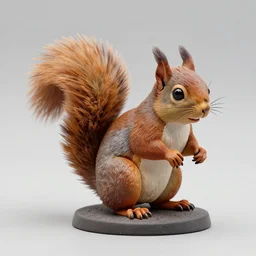 80mm resin detailed miniature of fluffy squirrel, Product Introduction Photos, 4K, Full body, simple background