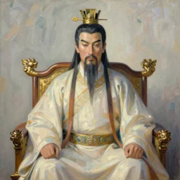 detailed expressionist!! oil painting masterpiece portrait of an ancient emperor on his throne!! by van gogh, 8 k resolution, smooth, sharp focus, matte painting, beautiful masterpiece expressionist painting