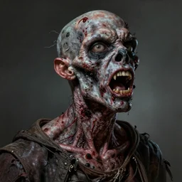 portrait painting of a acit spitting zombie with long neck and bloody wounds, ultra realistic, concept art, intricate details, eerie, highly detailed, photorealistic, octane render, 8 k, unreal engine. art by artgerm and greg rutkowski and alphonse mucha