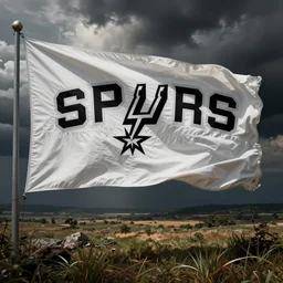 the official flag of the san antonio spurs, concept art, design art, vexilology