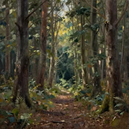 the woods, cinematic lighting, detailed oil painting, hyperrealistic, 8k