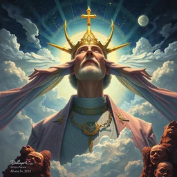 a beautiful painting of the chancellor of the upper planes by mynameistran and artgerm and wlop and loish and alex grey and wlop and wes anderson and spike jonze, trending on artstation